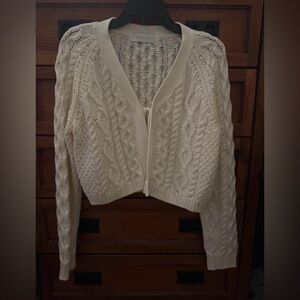 Women's Cream Cable Knit Sweater